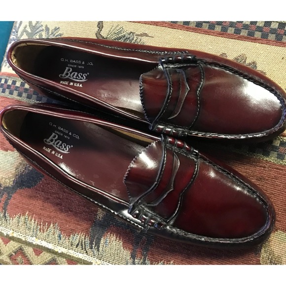 GH Bass Co Mens Leather Penny Loafers Shoes Size 10 D Made in USA - Picture 6 of 12